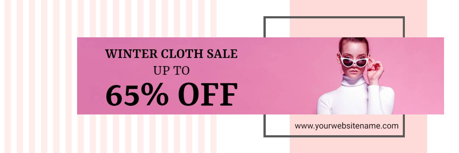 Stylish Model Showcasing Winter Clothing Sale Banner Template