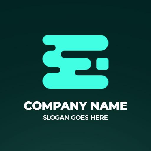 Stylish Modern E Letter Design in Bright Turquoise Logo Template
