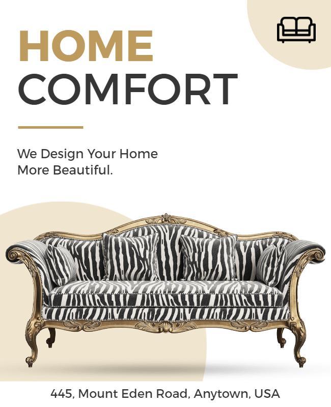 Stylish Modern Home Comfort Interior Design Poster Template