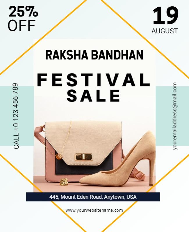 Stylish Modern Raksha Bandhan Festival Sale Poster Template