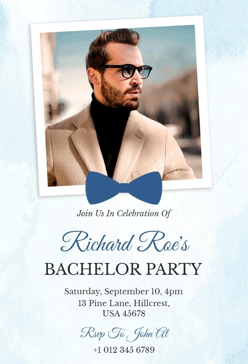 Stylish Modern Themed Bachelor Party Invitation Template