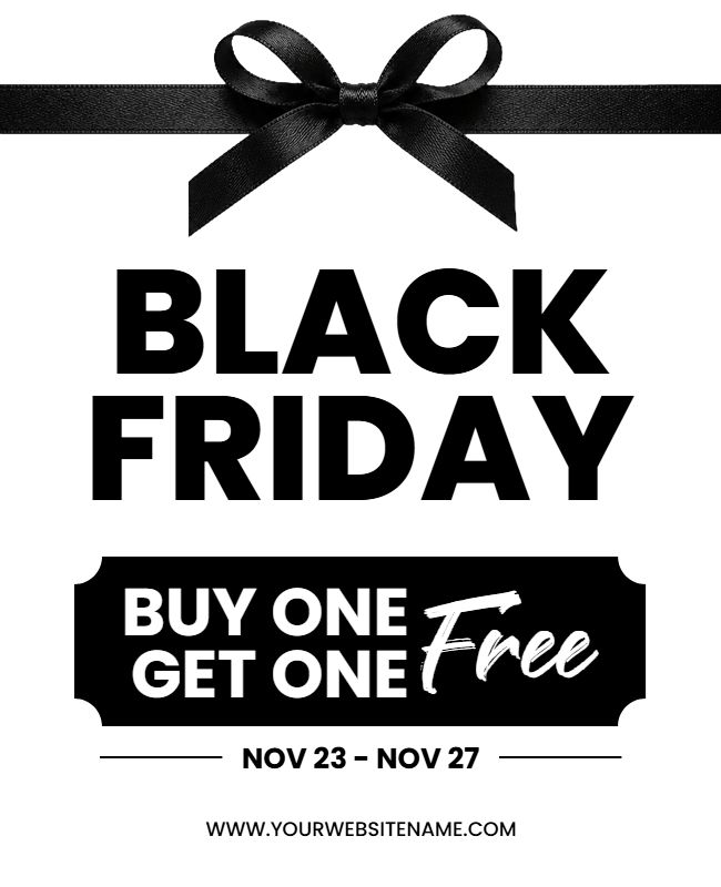 Stylish Monochrome Black Friday Buy One Get One Free Flyer Template