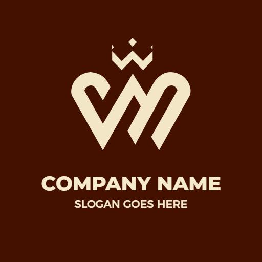 Stylish Monogram of W Letter with Crown Design Logo Template