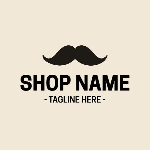 Stylish Mustache Design for Modern Barber Shop Logo Template