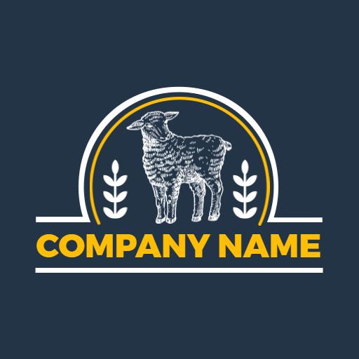 Stylish Navy Background with Sheep Imagery for Branding Logo Template
