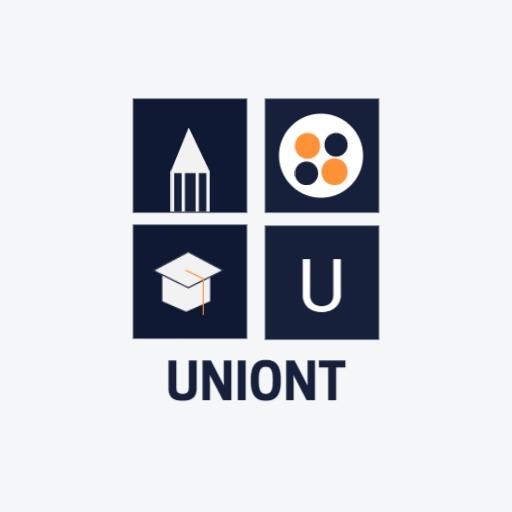 Stylish Navy Blue School Icon Collage Featuring Education Logo Template