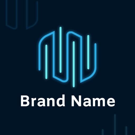 Stylish Neon Blue Lines Creating Modern Logo Design Logo Template