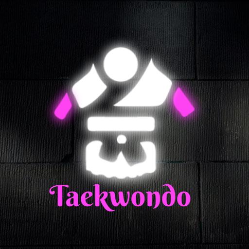 Stylish Neon Pink Taekwondo Martial Arts Training Logo Template