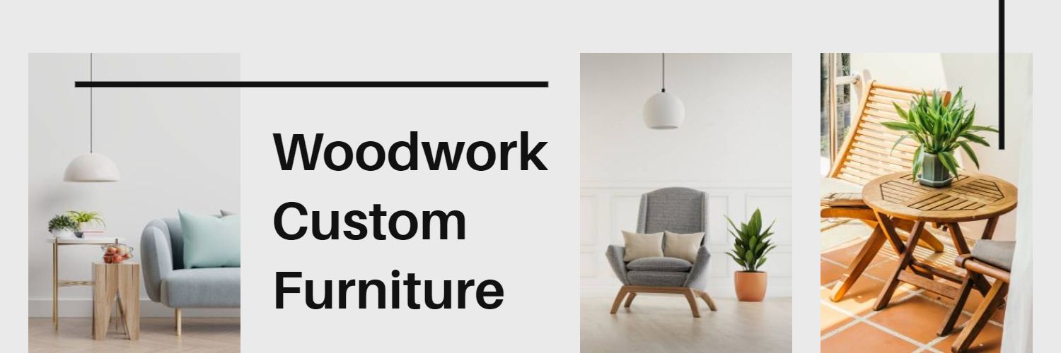 Stylish Neutral Tones with Woodwork Custom Furniture Twitter Banner Template