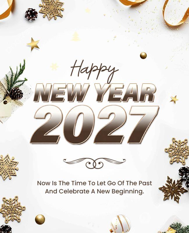 Stylish New Year 2027 Greeting Flyer Template