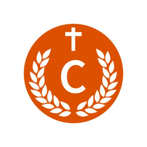 Stylish Orange Alphabet Design Featuring Christian Symbol Logo Template