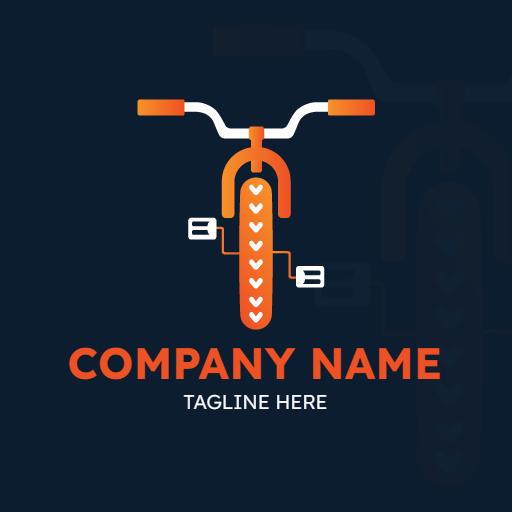 Stylish Orange and Blue Bicycle Design for Enthusiasts Logo Template