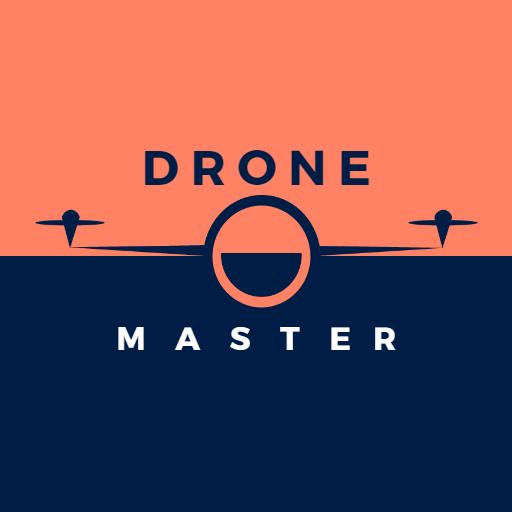 Stylish Orange and Navy Drone Design Showcasing Aerial Skills Logo Template