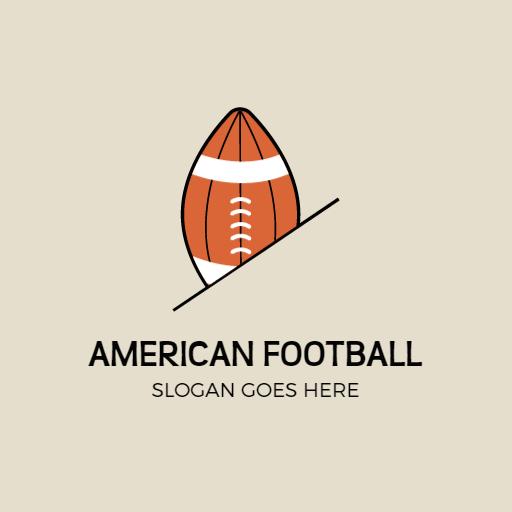 Stylish Orange and White Football Design for Your Team Logo Template