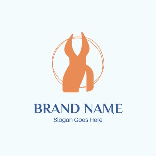 Stylish Orange Dress Design Representing Fashion Industry Logo Template