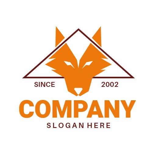 Stylish Orange Fox Design Representing Beast Category Logo Template