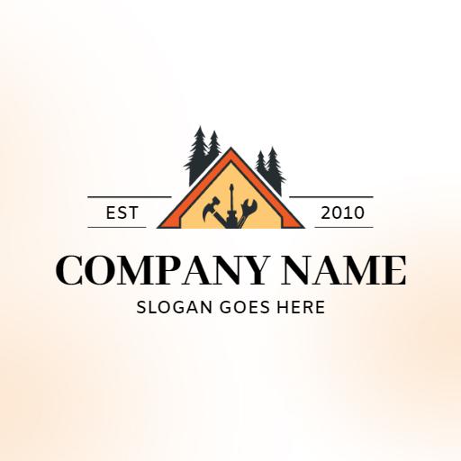 Stylish Orange Roofing Design for Modern Homebuilder Logo Template