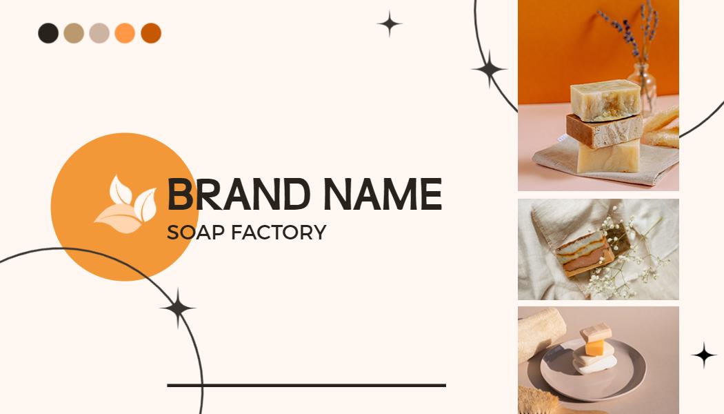 Stylish Orange Soap Maker Brand Identity Visiting Card Template