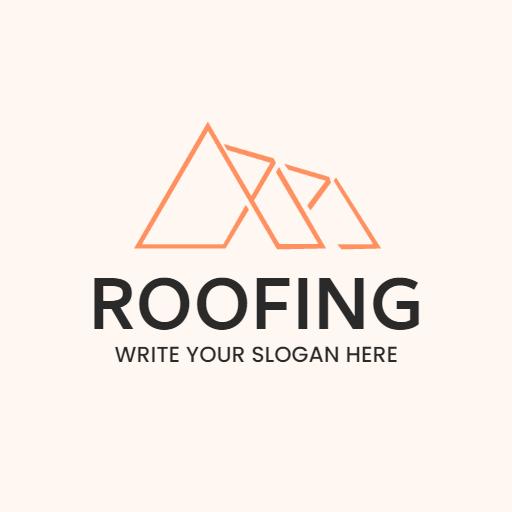 Stylish Orange Triangular Design Showcasing Roofing Solutions Logo Template
