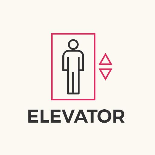 Stylish Person Icon Representing Modern Elevator Services Logo Template