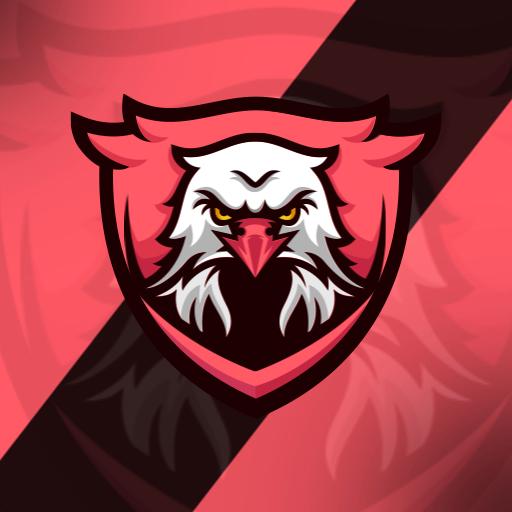 Stylish Pink and Black Eagle Crest Representing Esports Logo Template