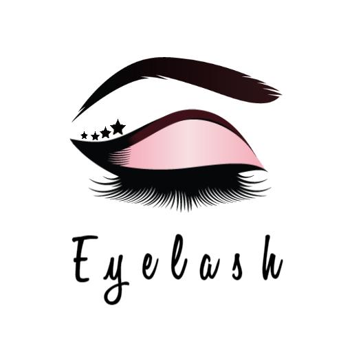 Stylish Pink and Black Eyelash Design for Beauty Logo Template