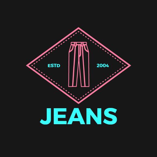 Stylish Pink and Blue Jeans Design for Everyday Wear Logo Template