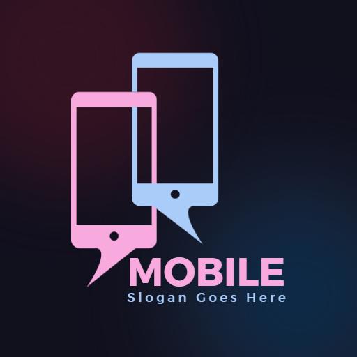Stylish Pink and Blue Mobile Devices Showcasing Connectivity Logo Template