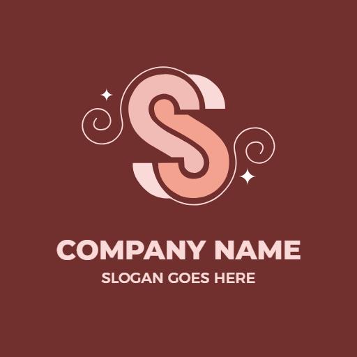 Stylish Pink and Cream S Letter Design Logo Template