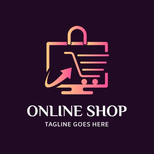 Stylish Pink and Orange Design for Your Online Shop Logo Template