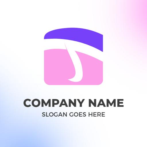 Stylish Pink and Purple T Letter Design for Branding Logo Template