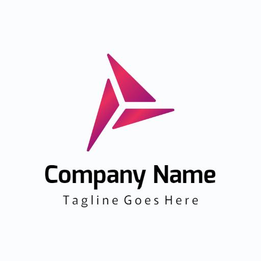 Stylish Pink and Purple Triangular Design for Company Logo Template