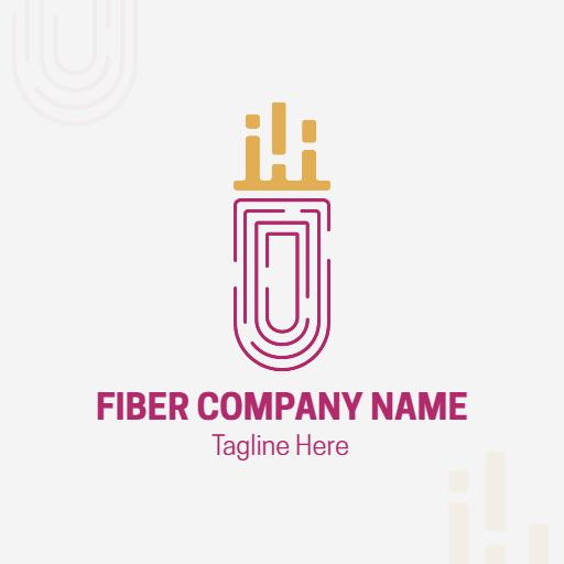 Stylish Pink and Yellow Fiber Logo Showcasing Connection and Strength Logo Template