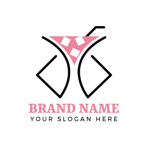 Stylish Pink Cocktail Design Representing Drinking Culture Logo Template