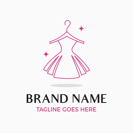 Stylish Pink Dress Design Representing Clothing Brand Logo Template