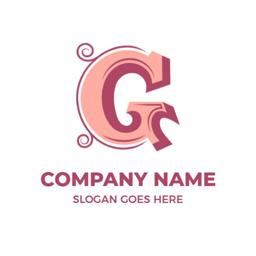 Stylish Pink G Letter Design Representing Brand Identity Logo Template