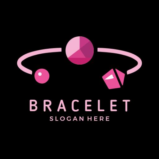 Stylish Pink Geometric Shapes Representing Bracelet Logo Template