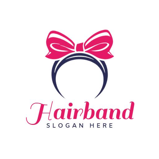Stylish Pink Hairband Design Showcasing Fashion Trends Logo Template