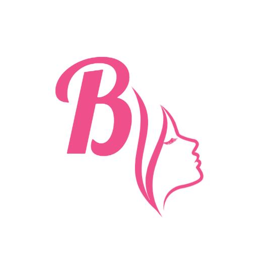 Stylish Pink Letter B Incorporating Feminine Silhouette Logo Template