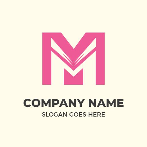 Stylish Pink M Letter Design for Modern Branding Logo Template