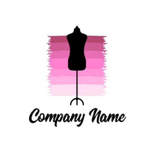 Stylish Pink Mannequin Showcasing Clothing Brand Logo Template