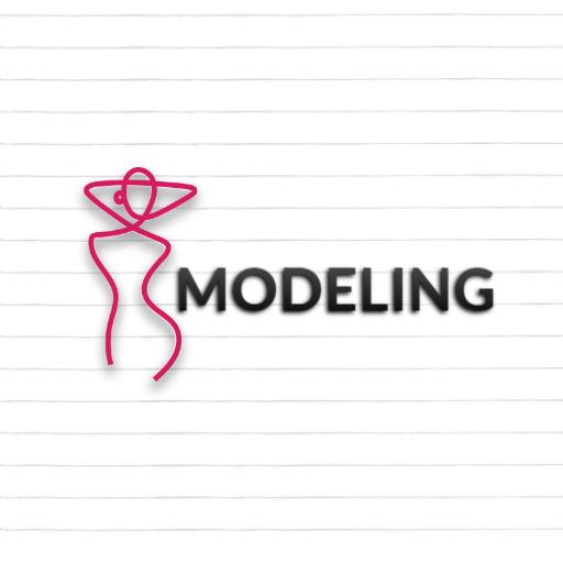 Stylish Pink Outline of a Model Showcasing Fashion Logo Template