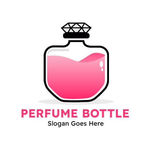Stylish Pink Perfume Bottle Design for Fragrance Brand Logo Template
