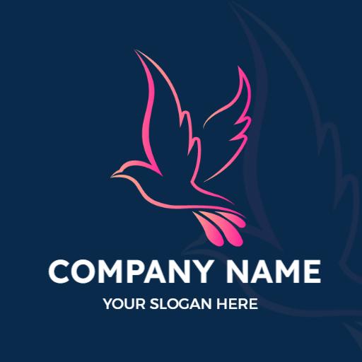 Stylish Pink Pigeon Design Symbolizing Freedom and Peace Logo Template