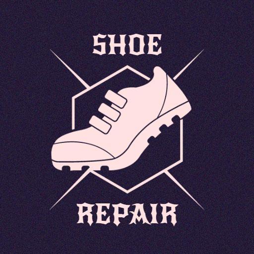 Stylish Pink Shoe Design Representing Expert Shoe Repair Logo Template