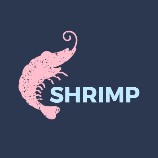 Stylish Pink Shrimp Design Signifying Fresh Seafood Logo Template