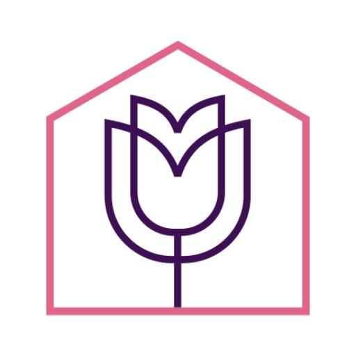 Stylish Pink Tulip Design Encompassing Real Estate Logo Template