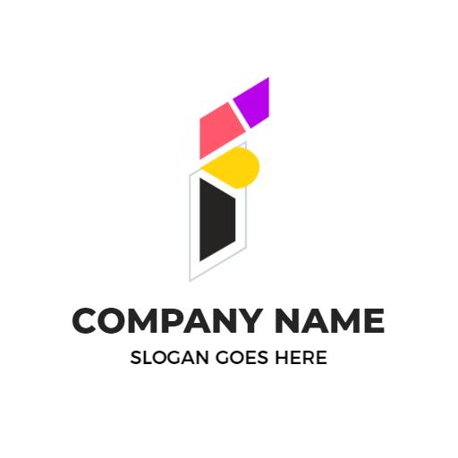 Stylish Polygon Design Highlighting F Letter Identity Logo Template