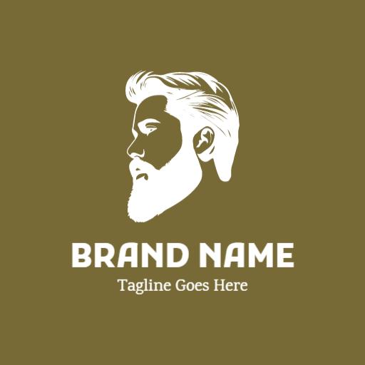 Stylish Profile of a Man in Elegant Barber Shop Logo Template