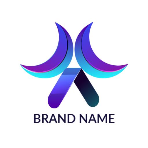 Stylish Purple and Blue 3D Logo with Modern Design Elements Logo Template